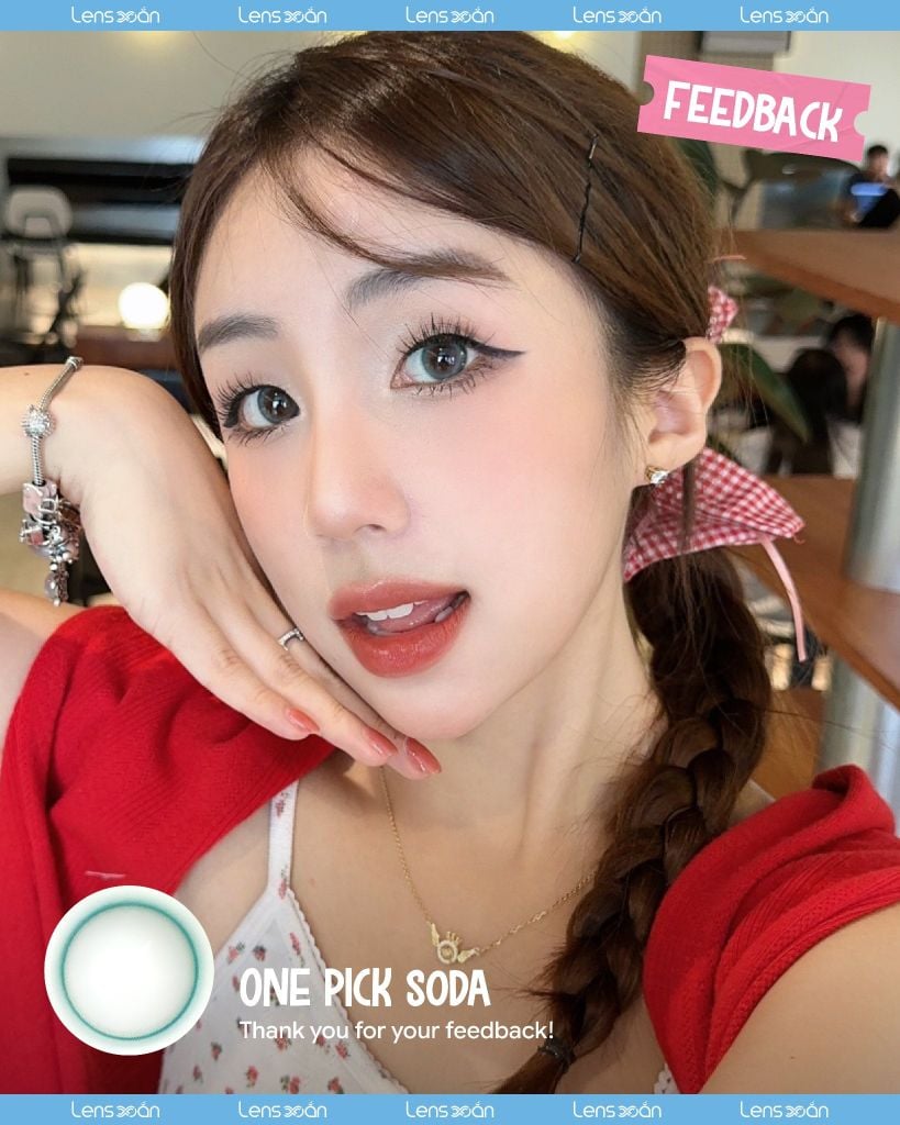 One Pick Soda – Lens xanh soda pastel trong trẻo, blend mượt, dễ đeo
