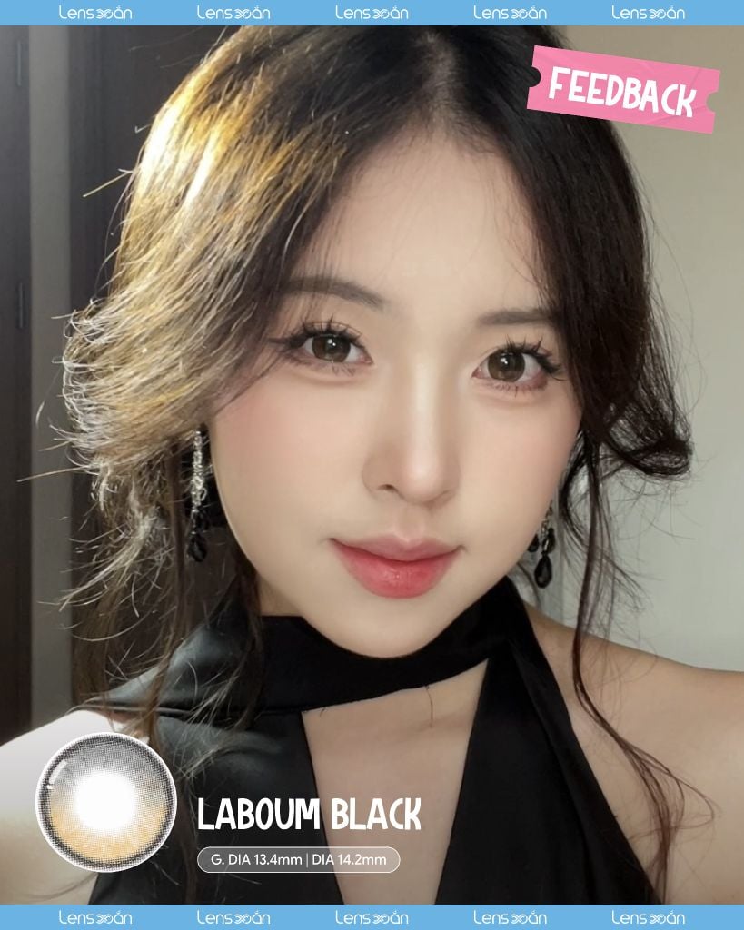 Laboum Black OLENS lens đen highlight nâu vàng G.DIA 13.4mm DIA 14.2mm