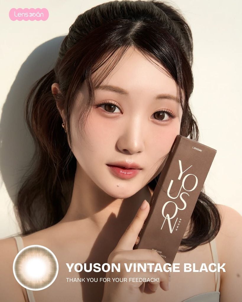 Youson Vintage Black lens đen tự nhiên giãn tròng 13.8mm chính hãng