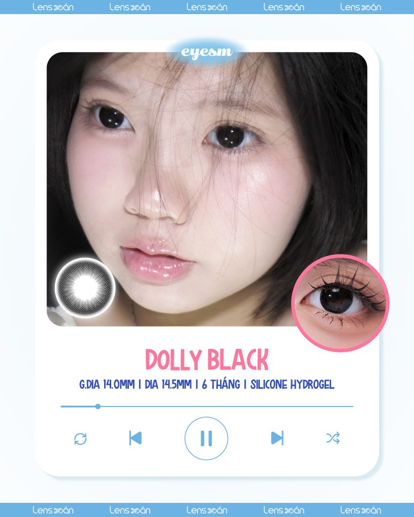 BST lens đen giãn tròng on trend 2025 tại Lens Xoắn