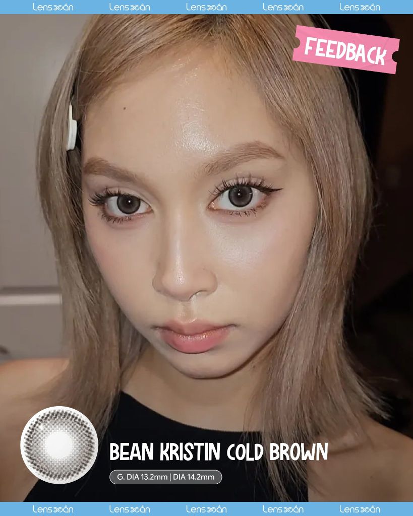 Bean Kristin Cold Brown – Lens nâu lạnh ánh khói 1 ngày cho makeup tone lạnh