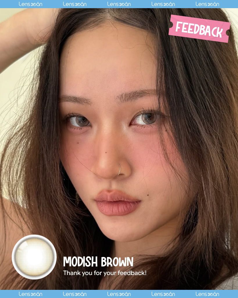 Modish Brown OLOLA – Lens nâu lạnh ánh khói tự nhiên, trong veo dễ đeo