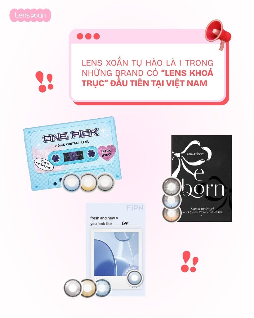 Lens khoá trục axis lock 180 độ cố định highlight không xoay khi đeo