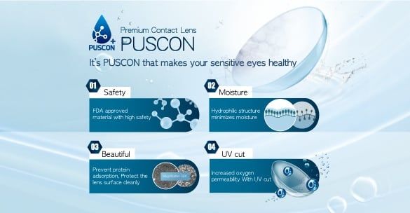 PUSCON Lens – Chất liệu độc quyền OLENS, an toàn cho mắt nhạy cảm