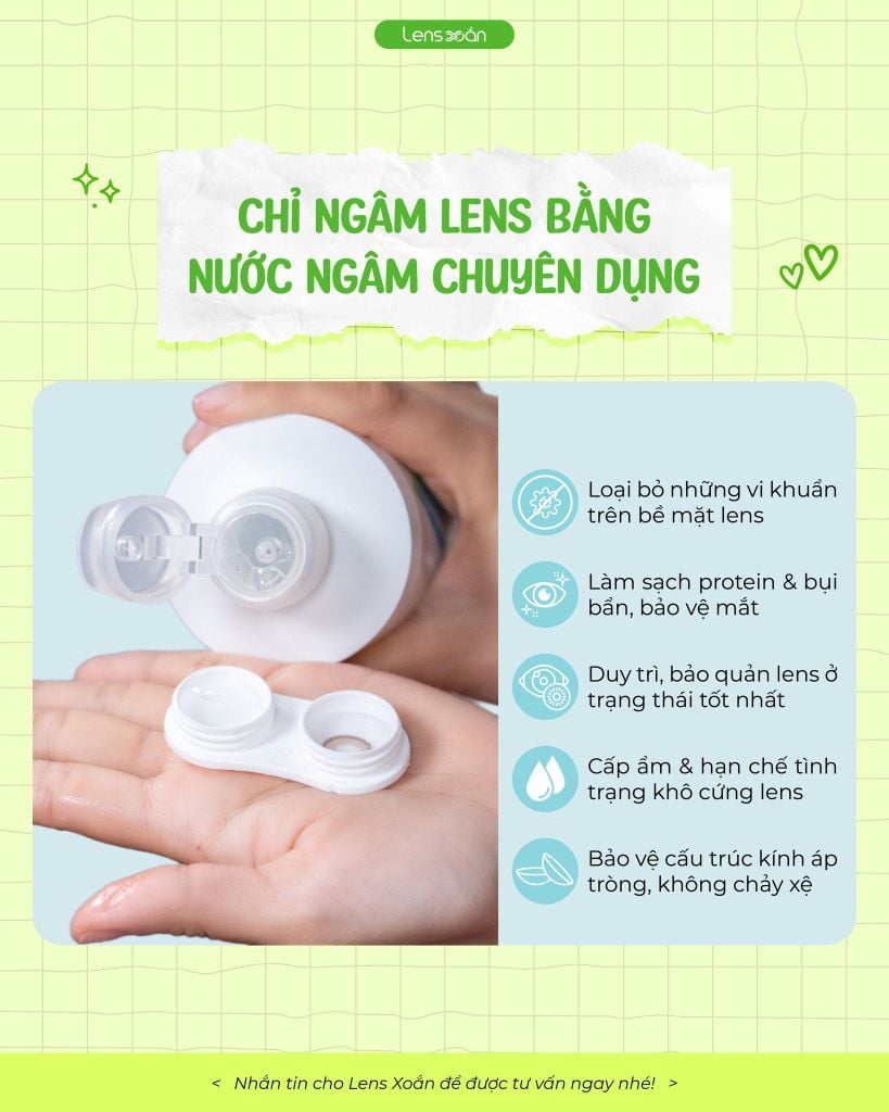 Ngâm kính áp tròng bằng nước lọc có an toàn không
