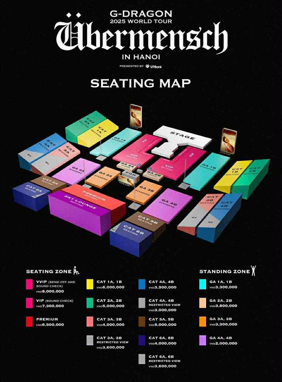 Seatmap G-DRAGON Übermensch Hà Nội
