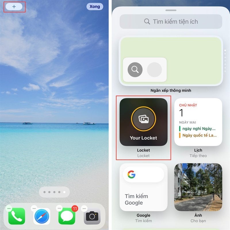 Thêm Locket Widget lên màn hình chính iPhone