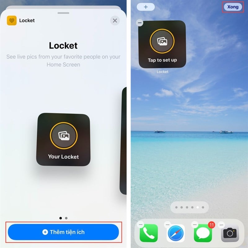 Widget Locket đã sẵn sàng trên màn hình chính
