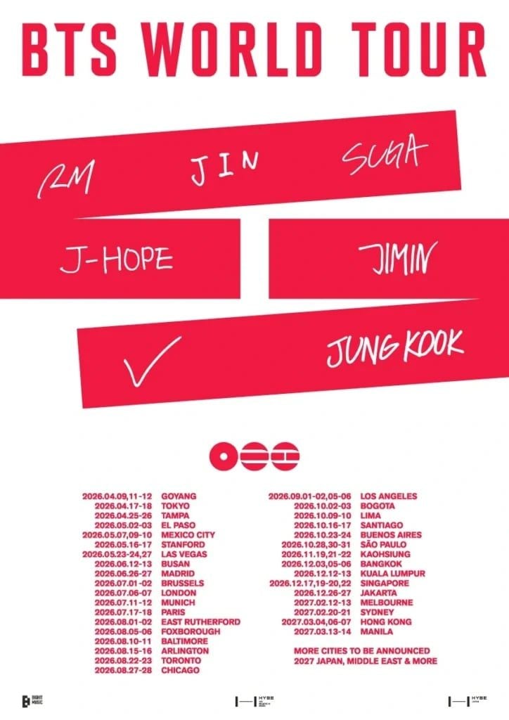 Cơ hội BTS World Tour 2026–2027 tổ chức concert tại Việt Nam