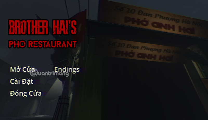 Màn hình bắt đầu game – Quán phở số 10