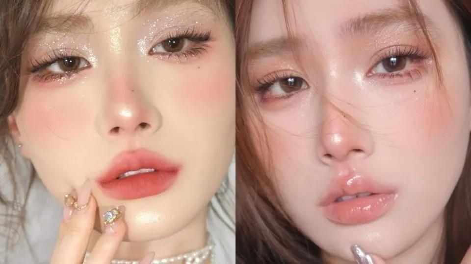 Highlight Douyin sáng bóng ở chóp mũi, gò má, nhân trung