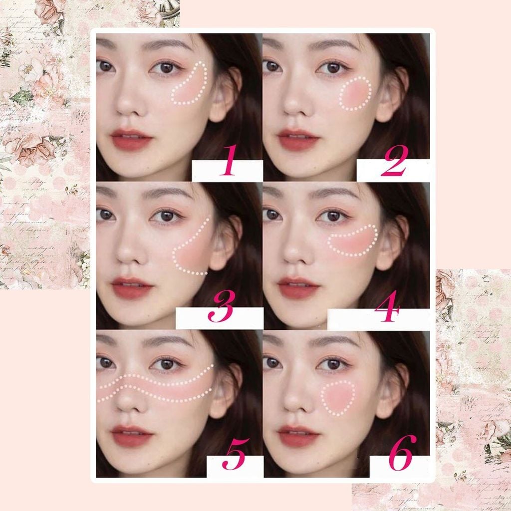 Má hồng Douyin ửng hồng ngọt ngào – kiểu vắt chéo và kiểu tròn