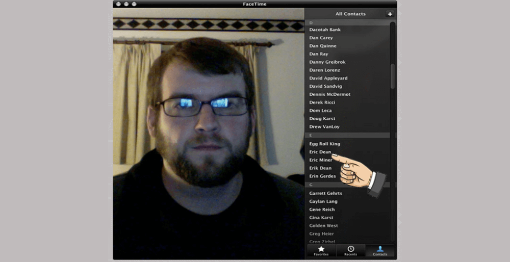 Chọn người muốn gọi trong danh sách