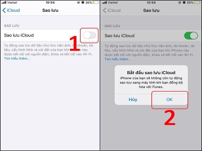 Cách lưu trữ thông tin iCloud trên Iphone/iPad