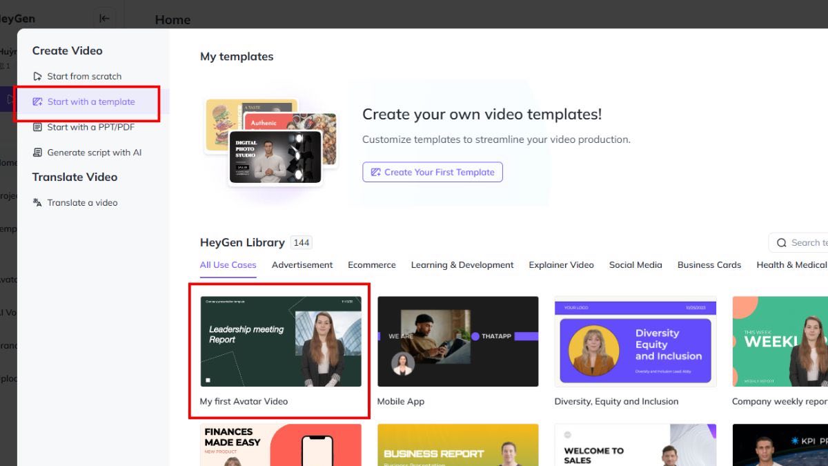 Các bước tạo video với Hygen