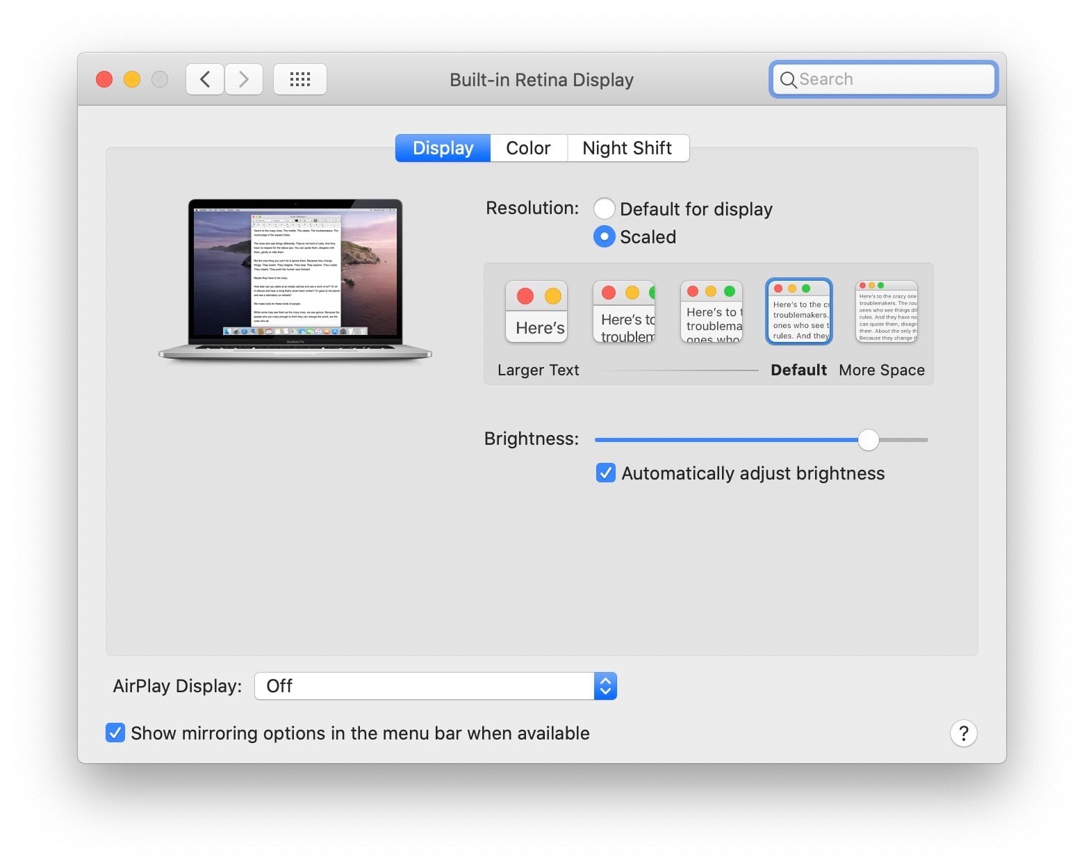 Hướng dẫn chỉnh độ phân giải trên MacBook Air