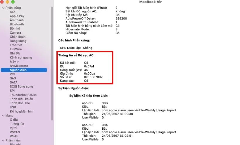 Cách kiểm tra công suất sạc máy Mac