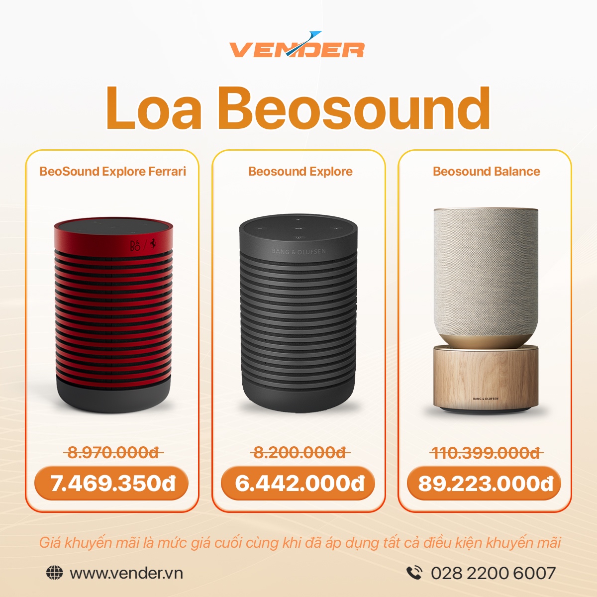 Chương trình khuyến mãi B&O tại Vender