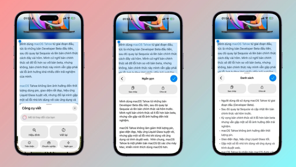 Viết lại và chỉnh sửa nội dung trên iPhone với Apple Intelligence