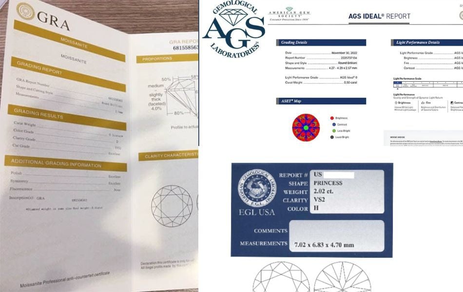 3 tổ chức giám định kim cương