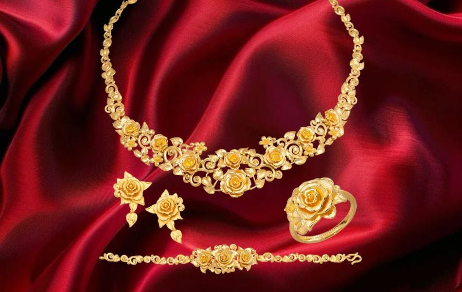 24k wedding gold jewelry set