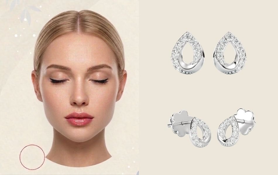 Bông tai phù hợp với khuôn mặt trái tim