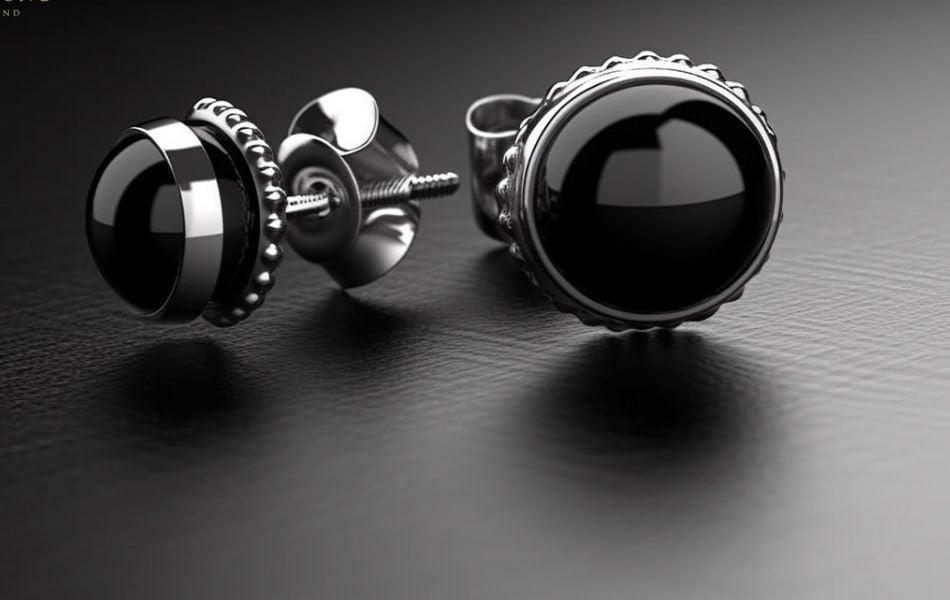 khuyên tai nam kim cương đen