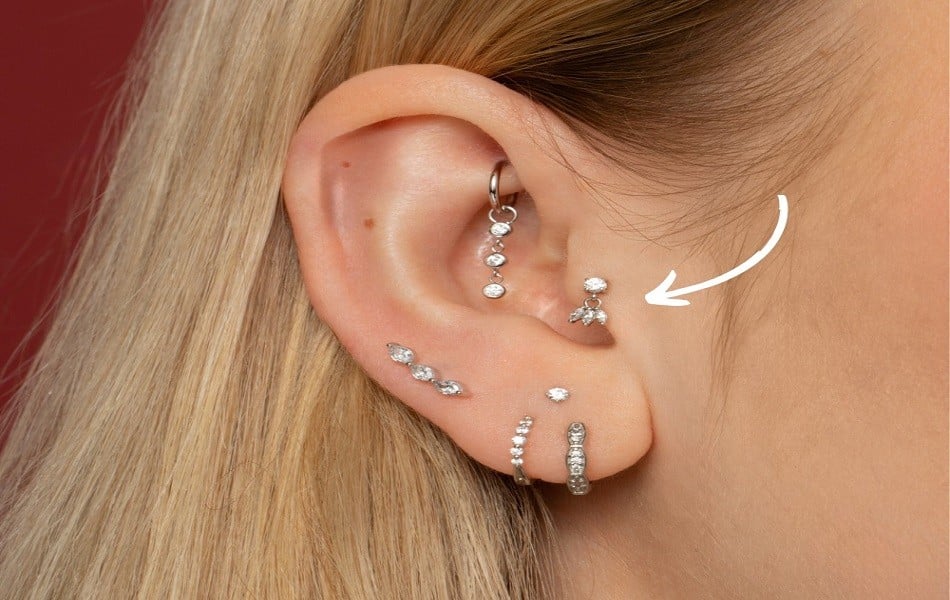 các vị trí xỏ khuyên tai phổ biến