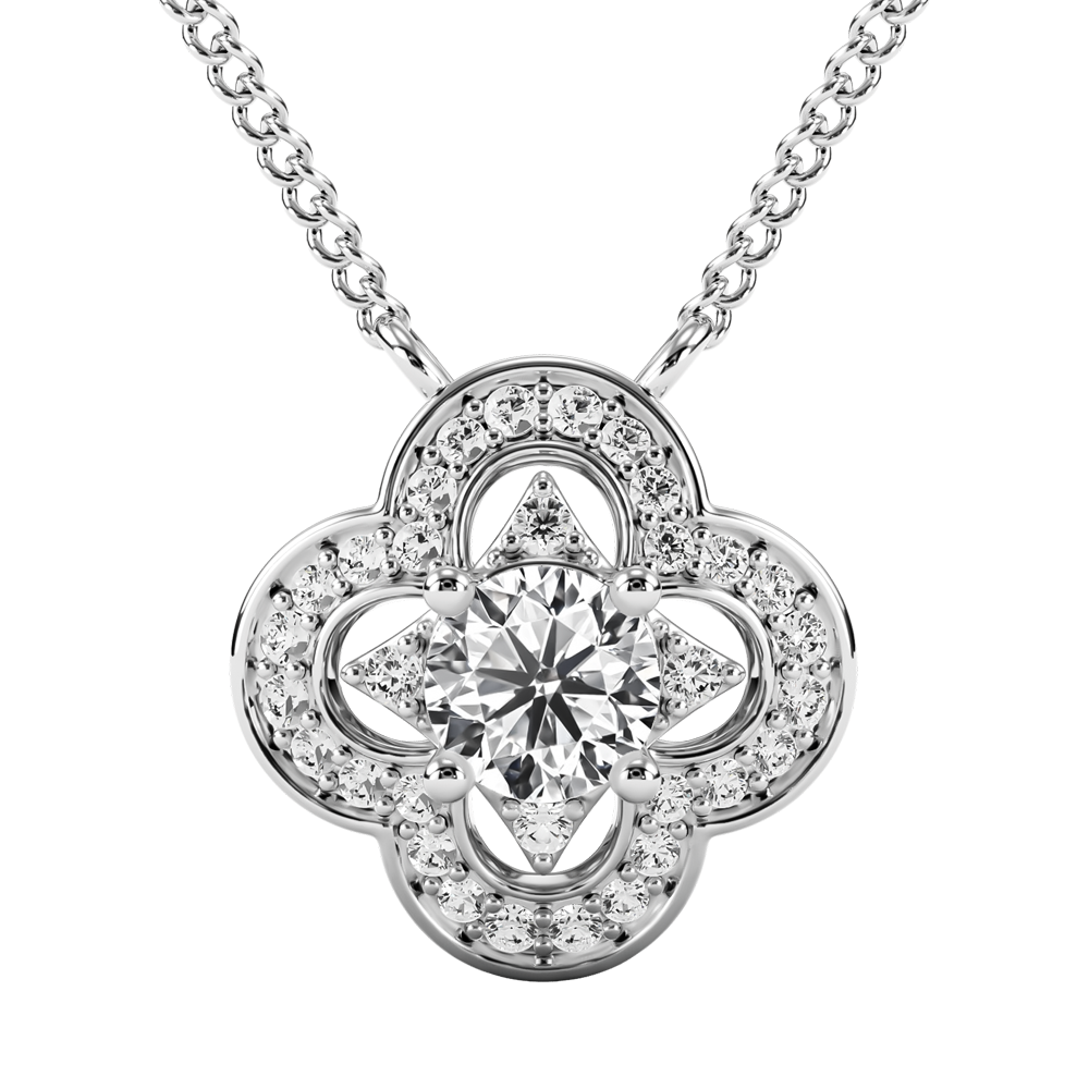 Dây Chuyền Cỏ 4 Lá Đính&nbsp;Kim Cương Tự Nhiên Nữ - PDFYJ2300101 Tinh Tế tại Jemmia