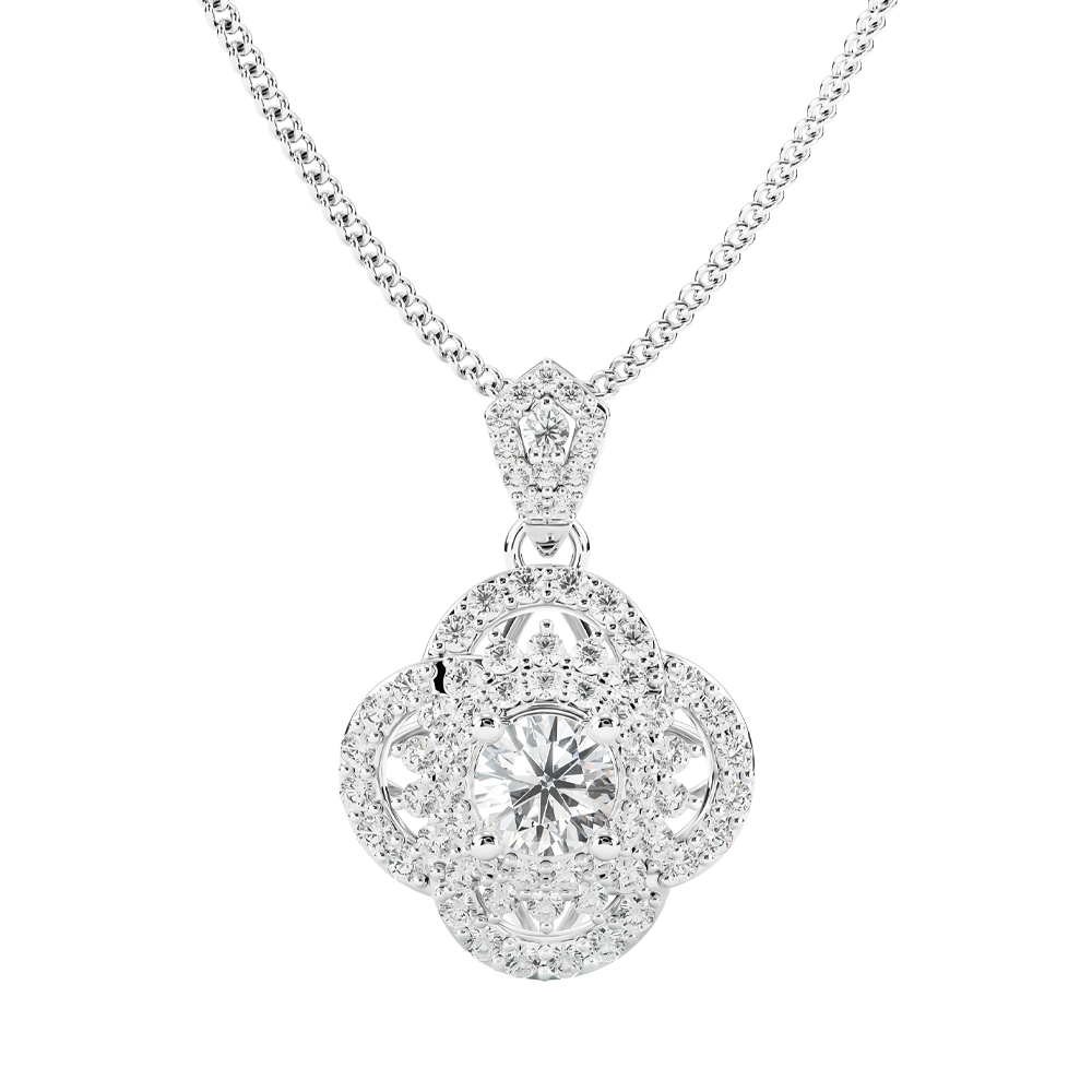 Dây Chuyền&nbsp;Kim Cương Cỏ 4 Lá&nbsp;Nữ - PDFYJ2301531 Tại Jemmia Diamond Thiết Kế Tinh Xảo, Đính Full Kim Cương Tấm