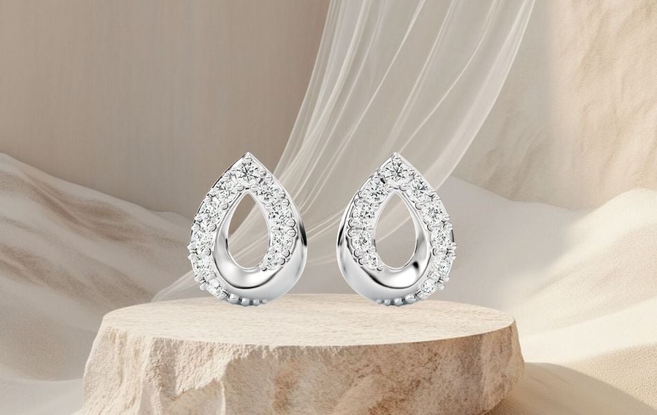 bông tai kim cương giọt nước