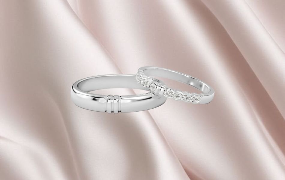 Kiểu dáng Twin là sự kết hợp giữa nét mạnh mẽ của nhẫn nam và vẻ lộng lẫy