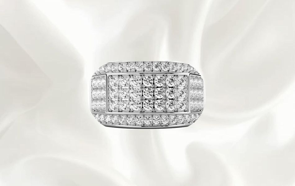 Nhẫn kim cương nam Signet