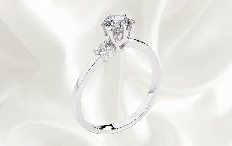 Nhẫn kim cương Solitaire đơn điểm