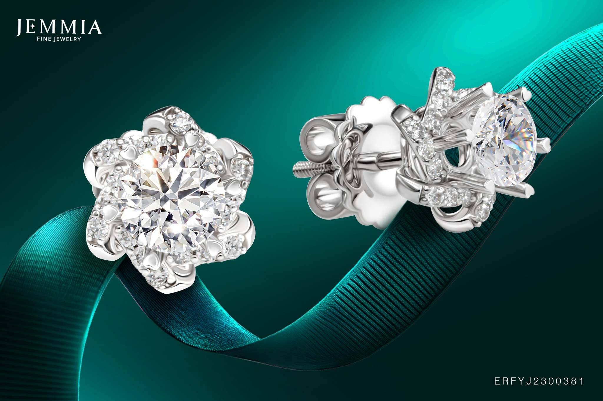 Trang sức 20/10 Vỏ Bông Tai Kim Cương Tự Nhiên Nữ - ERFYJ2300381