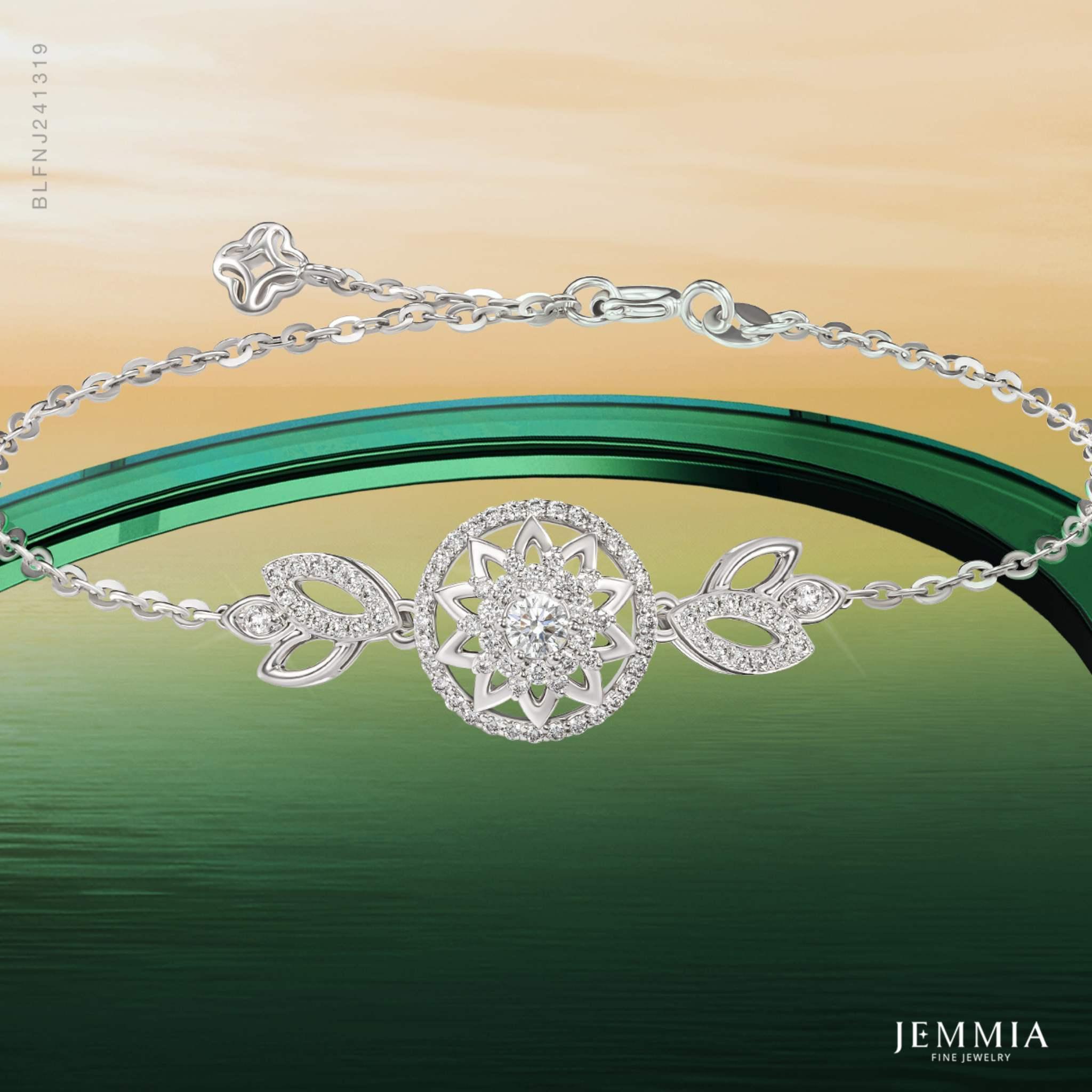 Lắc tay kim cương tự nhiên nữ sang trọng, thích hợp làm quà tặng 20/10