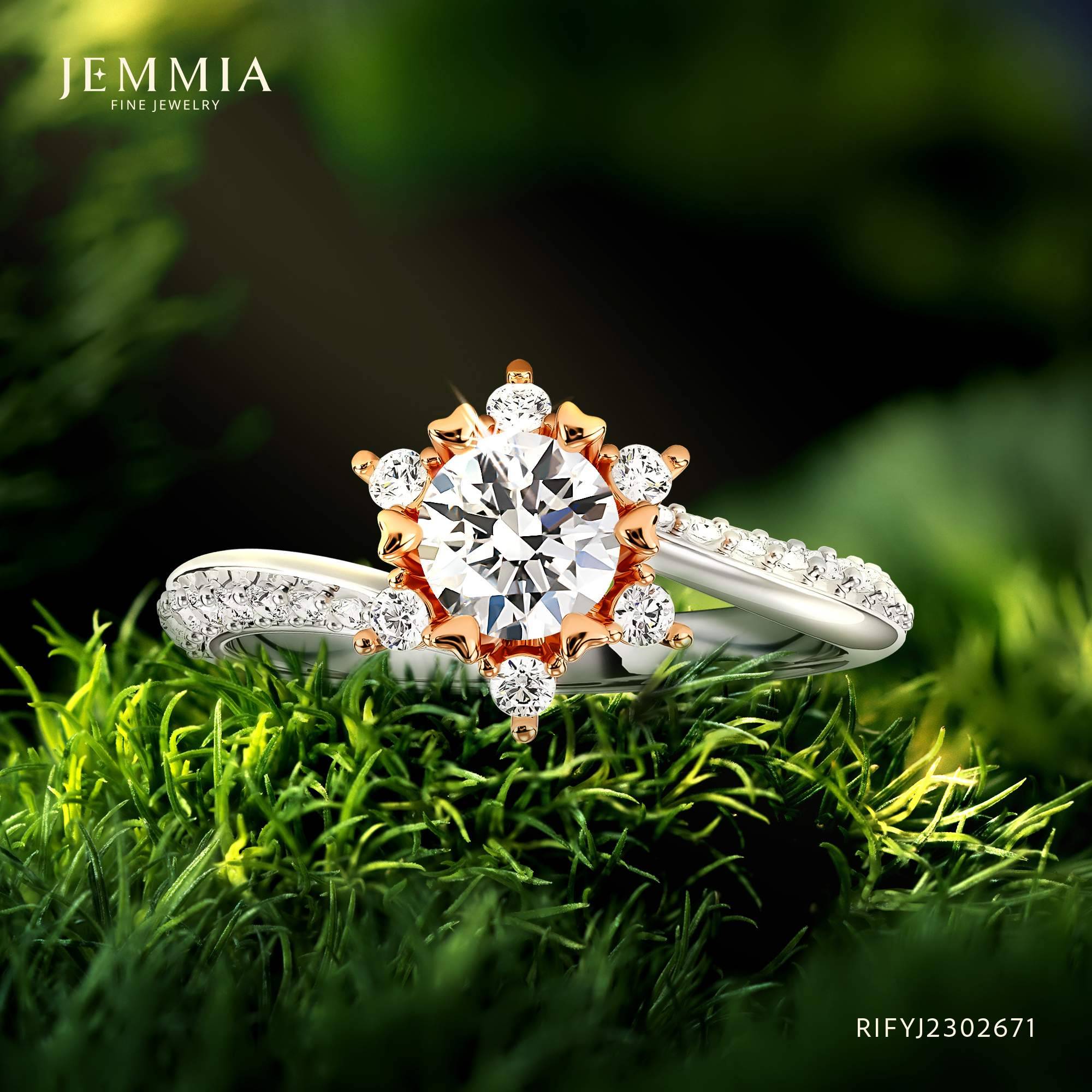 quà tặng trang sức 20/10 nhẫn dáng twist kết hợp vàng hồng