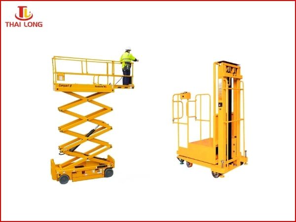 So sánh chi tiết thang nâng cắt kéo và thang nâng trục đơn