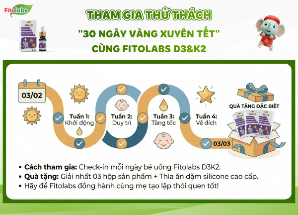 thử thách 30 ngày vàng bổ sung d3k2 cùng fitolabs