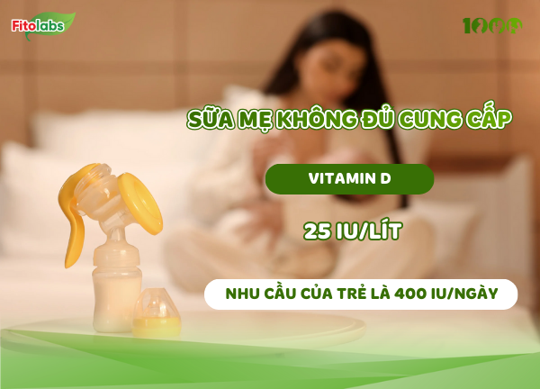 vitamin D trong sữa mẹ không đủ cung cấp