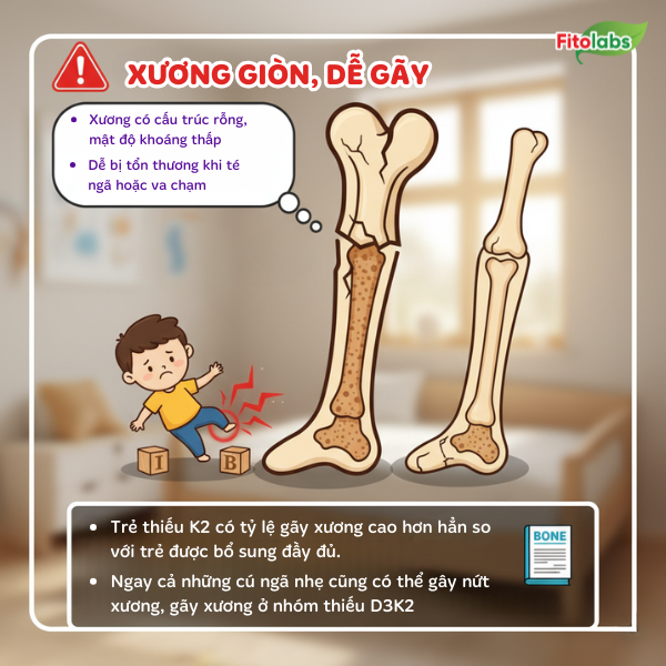 xương giòn, dễ gãy