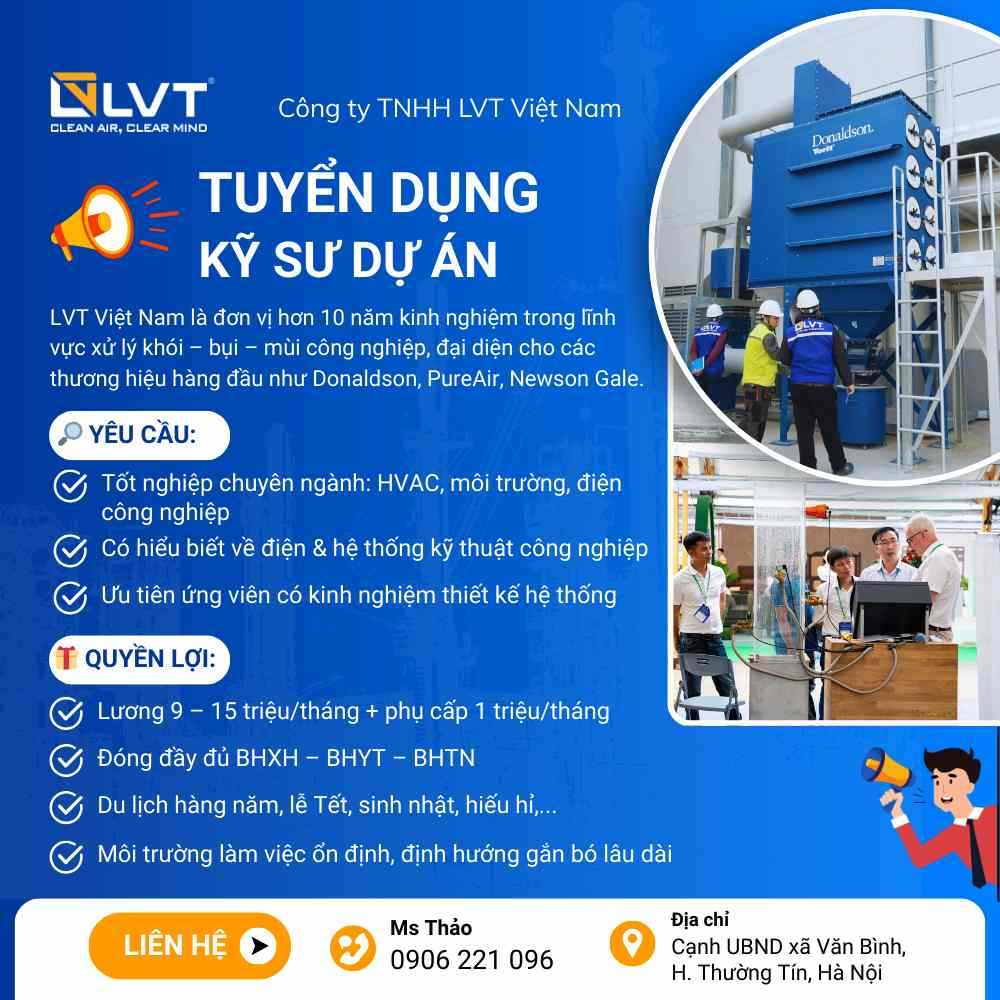 LVT Việt Nam tuyển dụng kỹ sư dự án