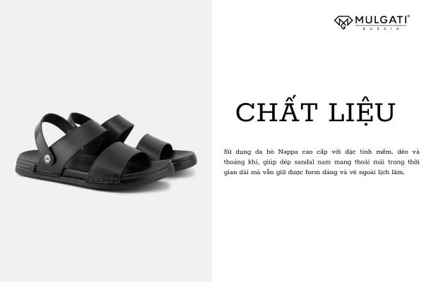 Chi tiết chất liệu dép sandal nam Mulgati