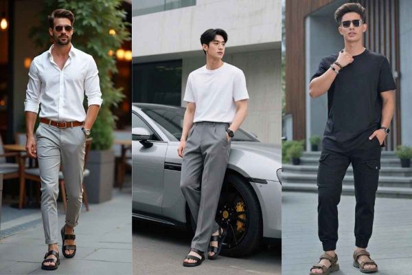 Phối đồ dép sandal nam gọn gàng