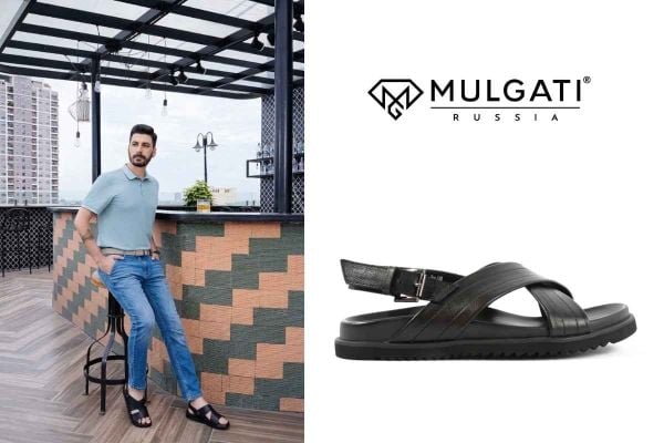 Cách phối sandal nam với quần jeans
