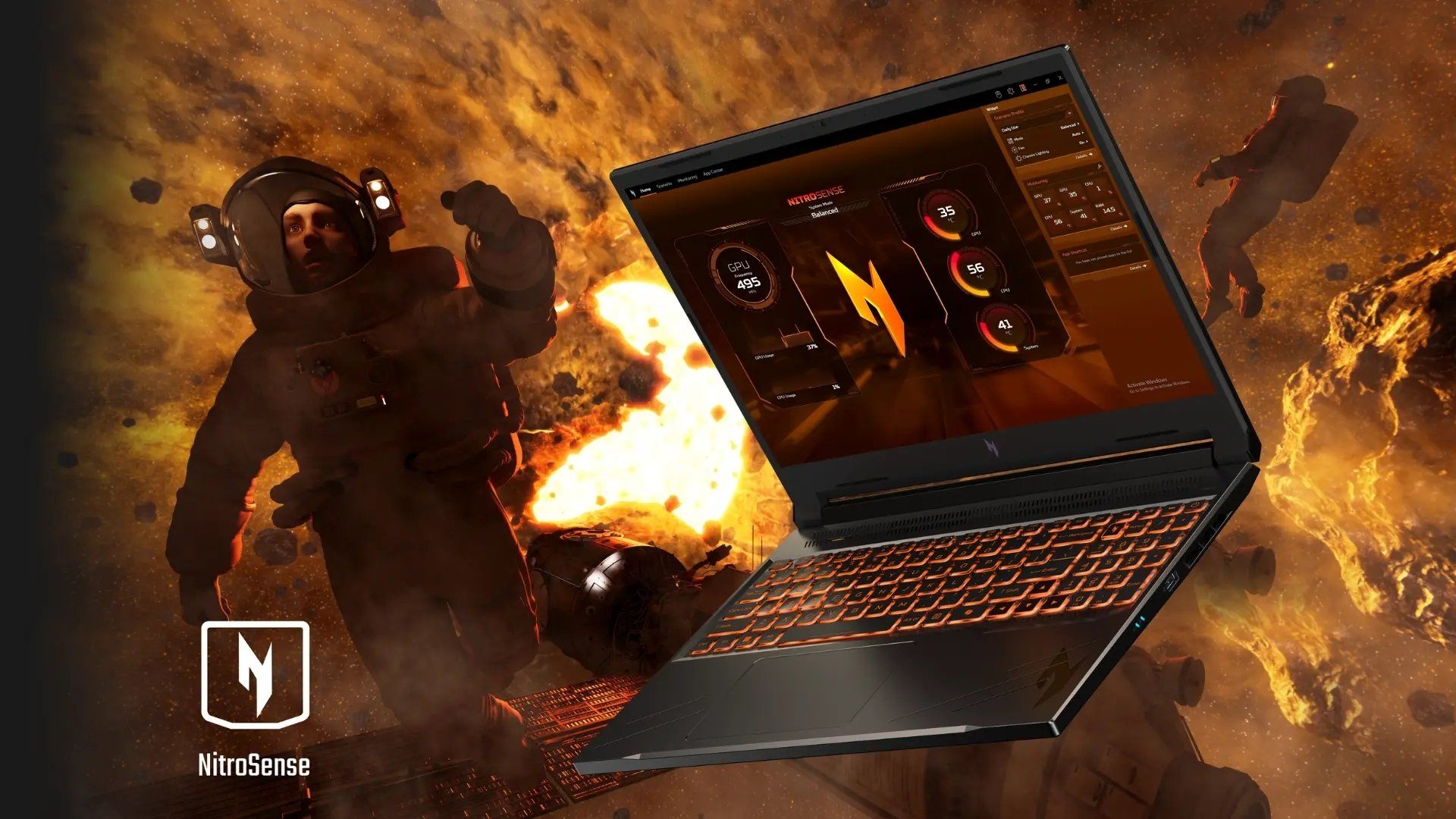 Acer trang bị phần mềm NitroSense theo dõi và kiểm soát toàn bộ hệ thống