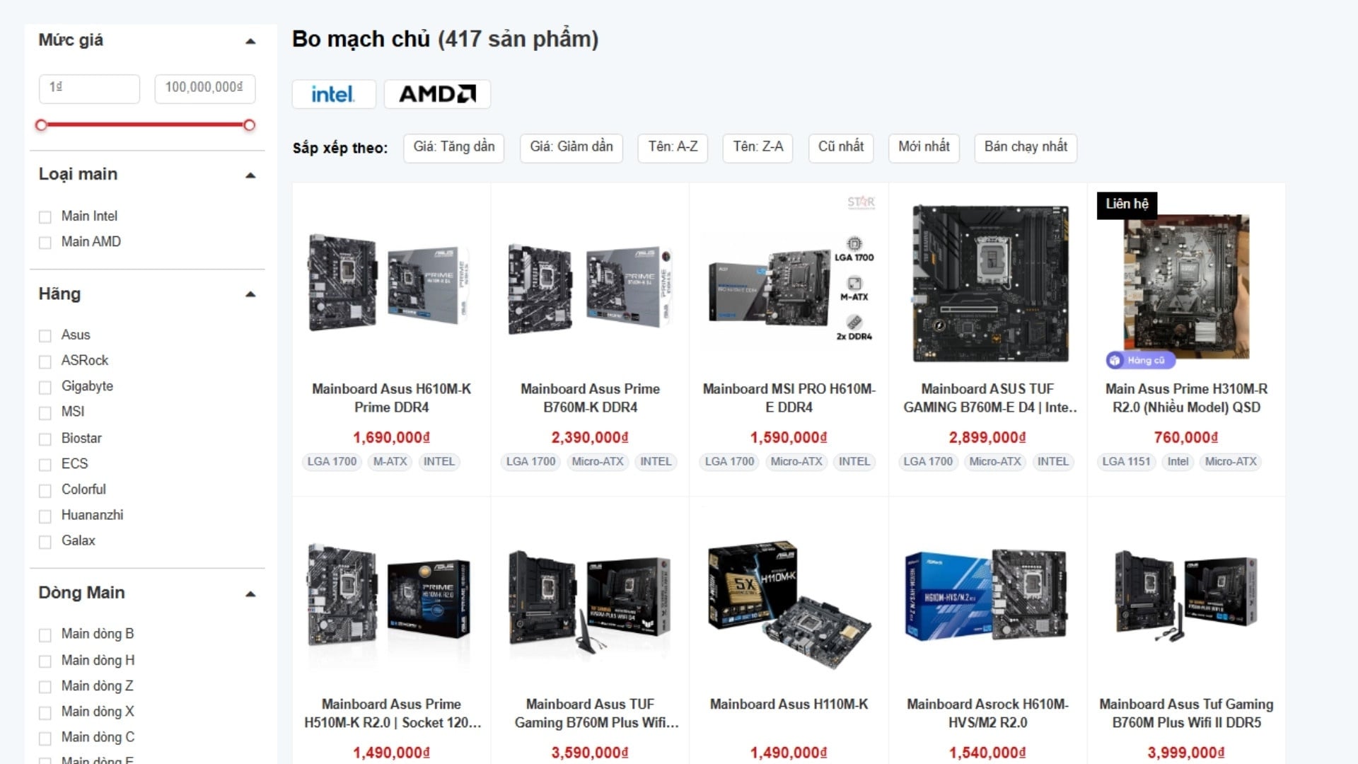 Mua bo mạch chủ chính hãng tại Tin Học Ngôi Sao