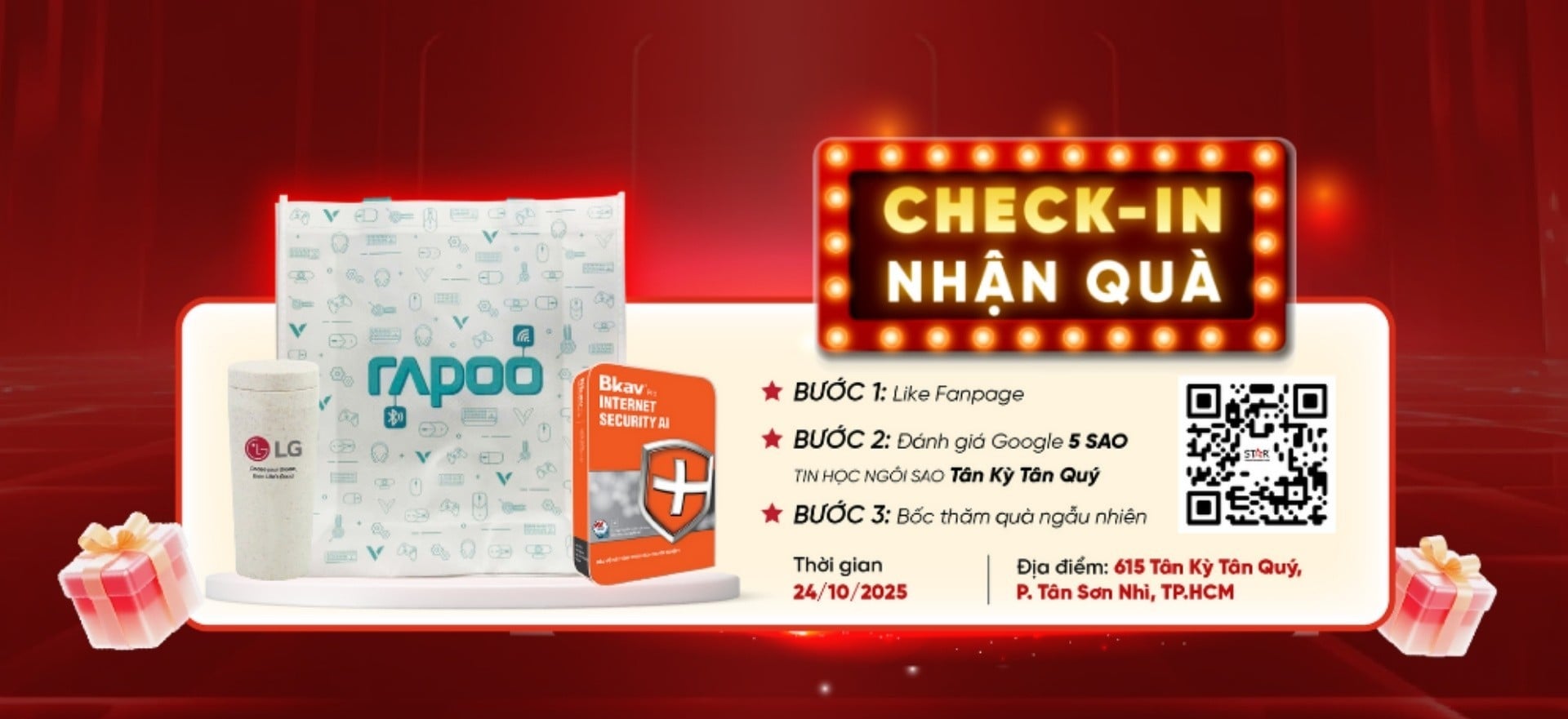 Check-in nhận quà – Cơ hội rinh quà công nghệ siêu hấp dẫn tại Tin Học Ngôi Sao Tân Phú