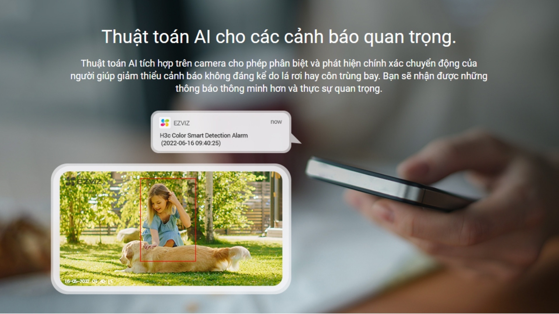 Camera WiFi Ngoài Trời 2MP EZVIZ H3c Color - Thuật toán AI tiên tiến