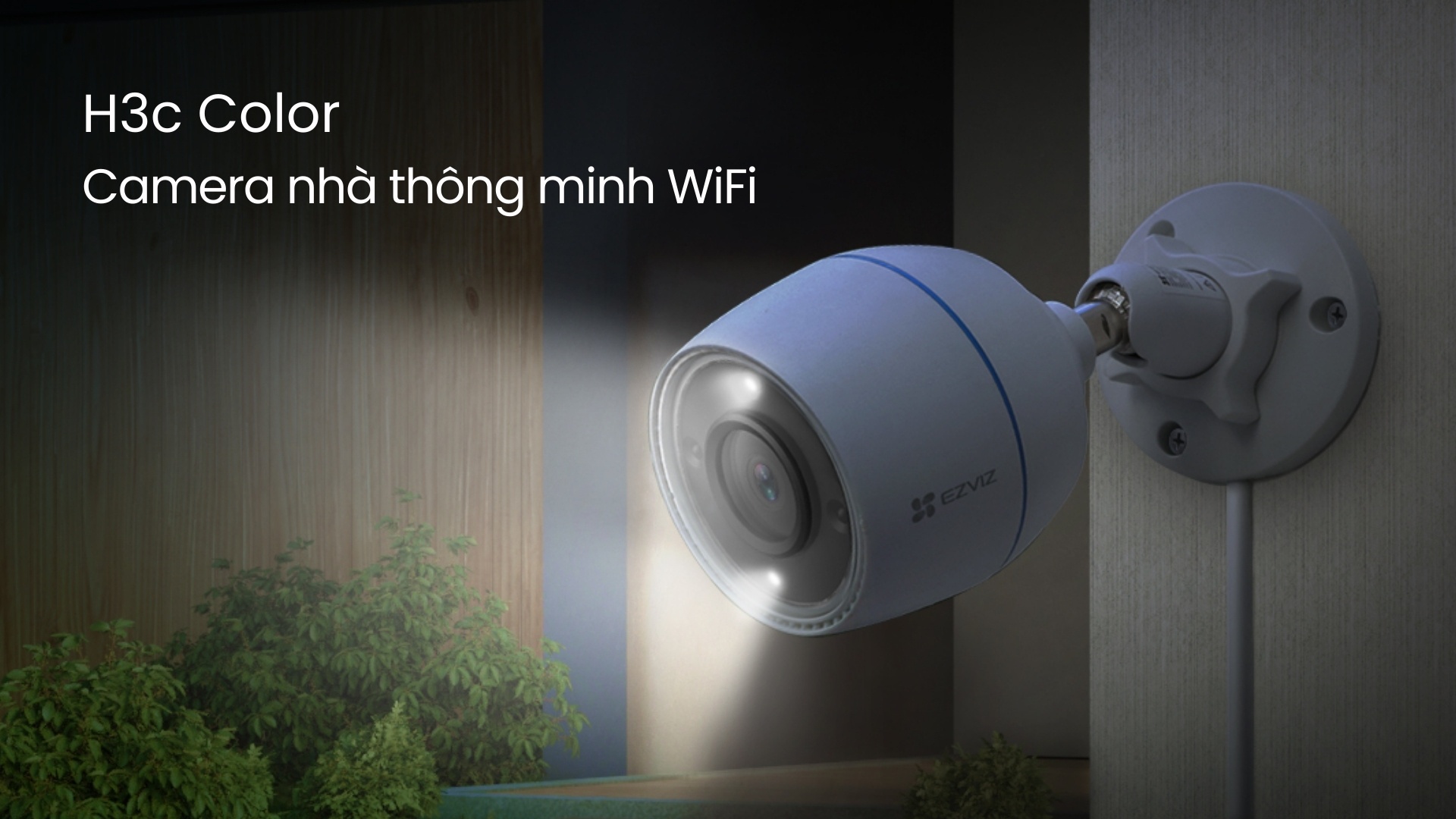 Camera WiFi Ngoài Trời 2MP EZVIZ H3c Color - Ban đêm có màu